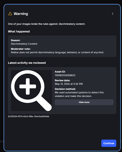Falsely moderated for uploading a ui asset - Platform Usage Support ...