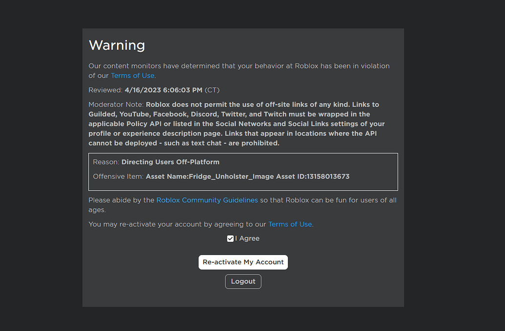 Importing a R15 rig gets moderated and bans me - Platform Usage Support ...