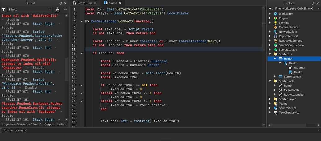 Problem with "Attempt to index nil with " - Scripting Support ...