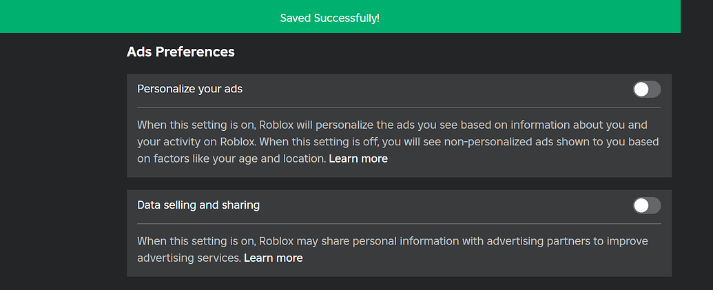 Roblox Data Sharing Choices - Platform Usage Support - Developer Forum ...