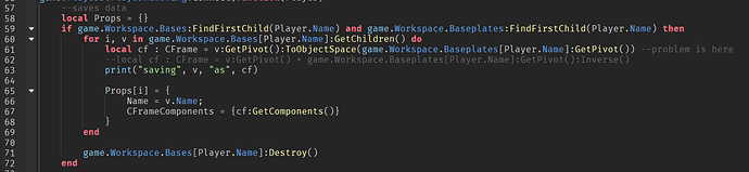 Saving a wrong CFrame with ToWorldSpace - Scripting Support - Developer ...