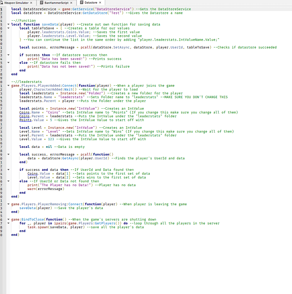 Data store for leaderstats not working - Scripting Support - Developer ...
