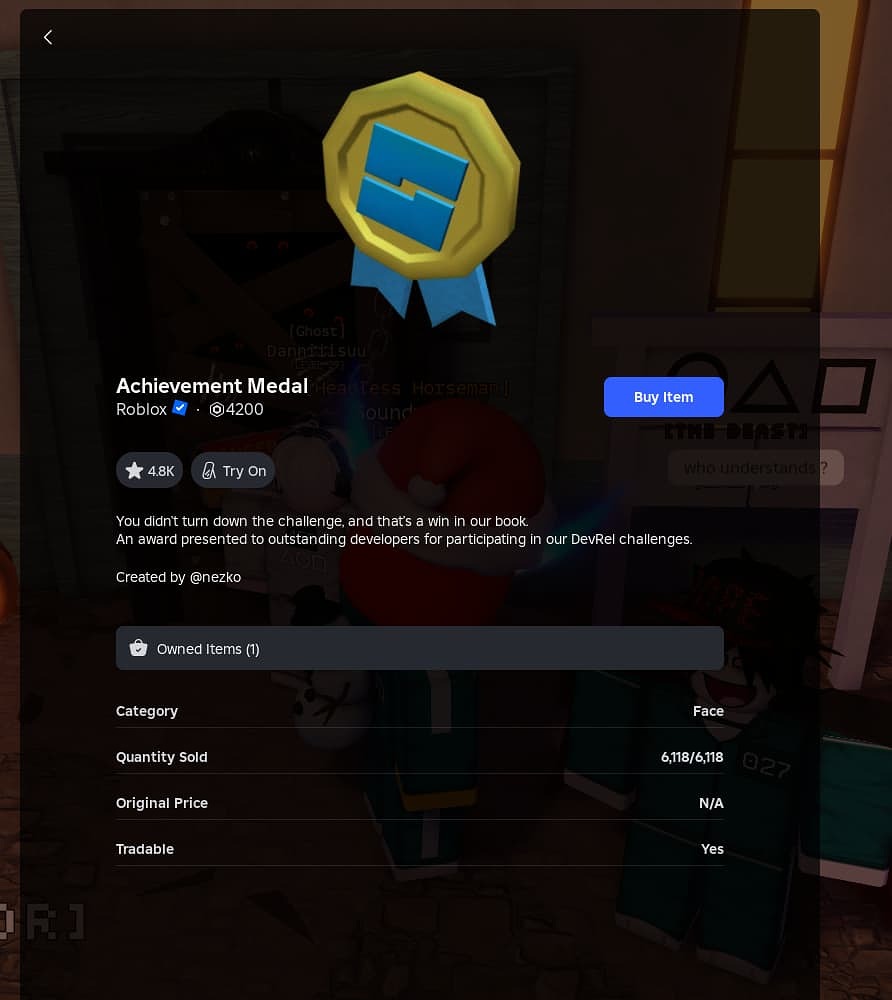 Roblox Limiteds/Items got outdated UI in the avatar examine page ...