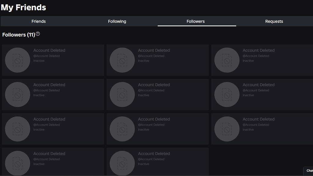 Roblox Inactive Player How to remove deleted/inactive accounts from followers list? - Platform ...
