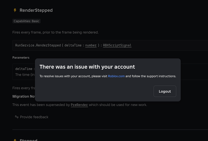 Issue with your account