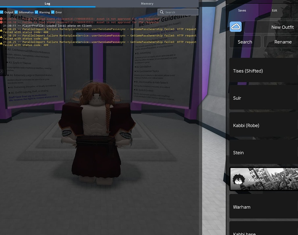 UserOwnsGamepasAsync Request 400. - Engine Bugs - Developer Forum | Roblox