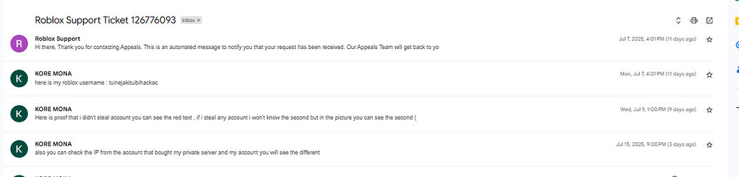 Falsely terminated - roblox support refuse support - Platform Usage ...