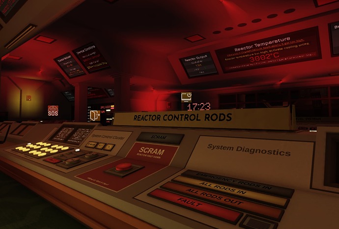 SCRAM Button and Reactor Control Rods