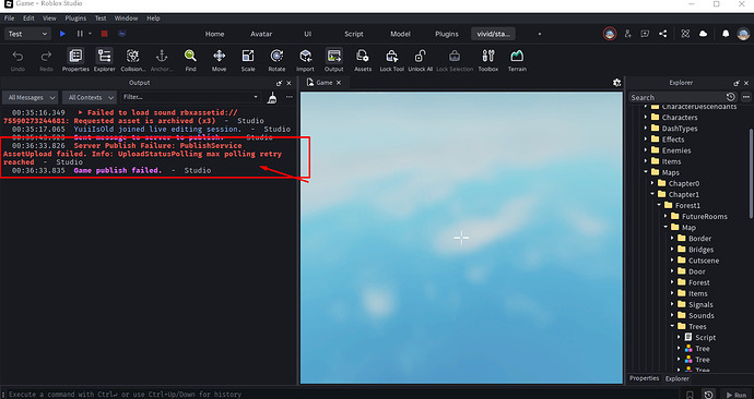 Server Publish Failure: PublishService AssetUpload failed. Info ...