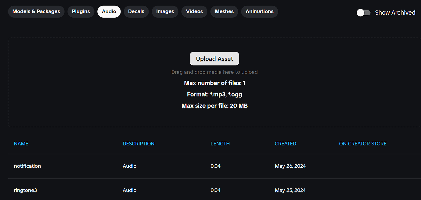 Audio getting deleted when uploading? - Art Design Support - Developer ...