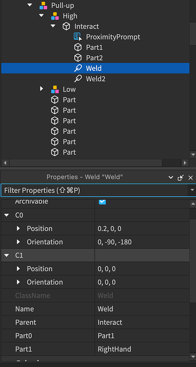 Trying to Weld Character to Pull-Up Bar - Scripting Support - Developer ...