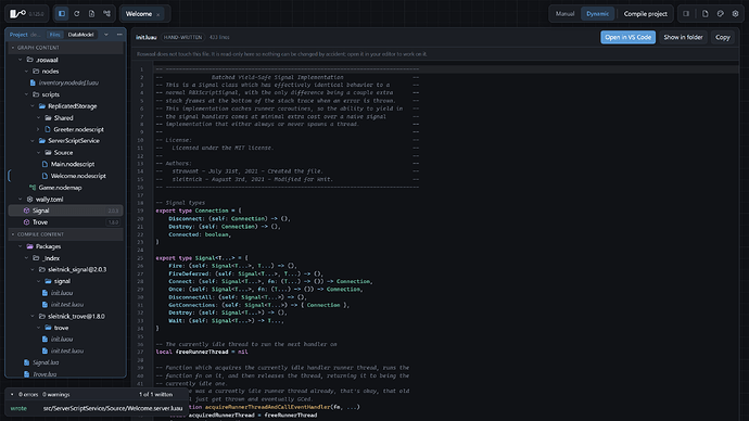The project tree with wally.toml and its packages