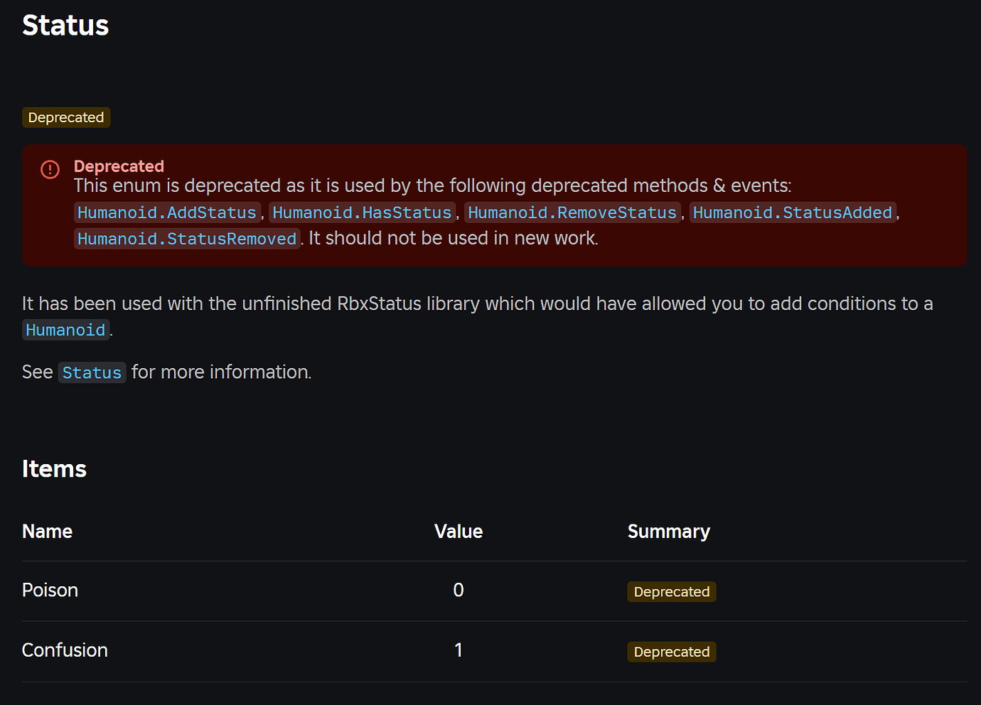 Stop creating the Status object - Engine Features - Developer Forum ...