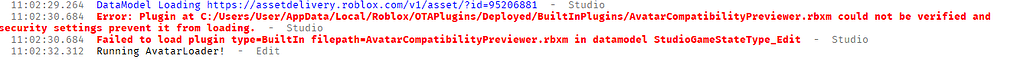 OTAPlugins Loading Error - Studio Bugs - Developer Forum | Roblox