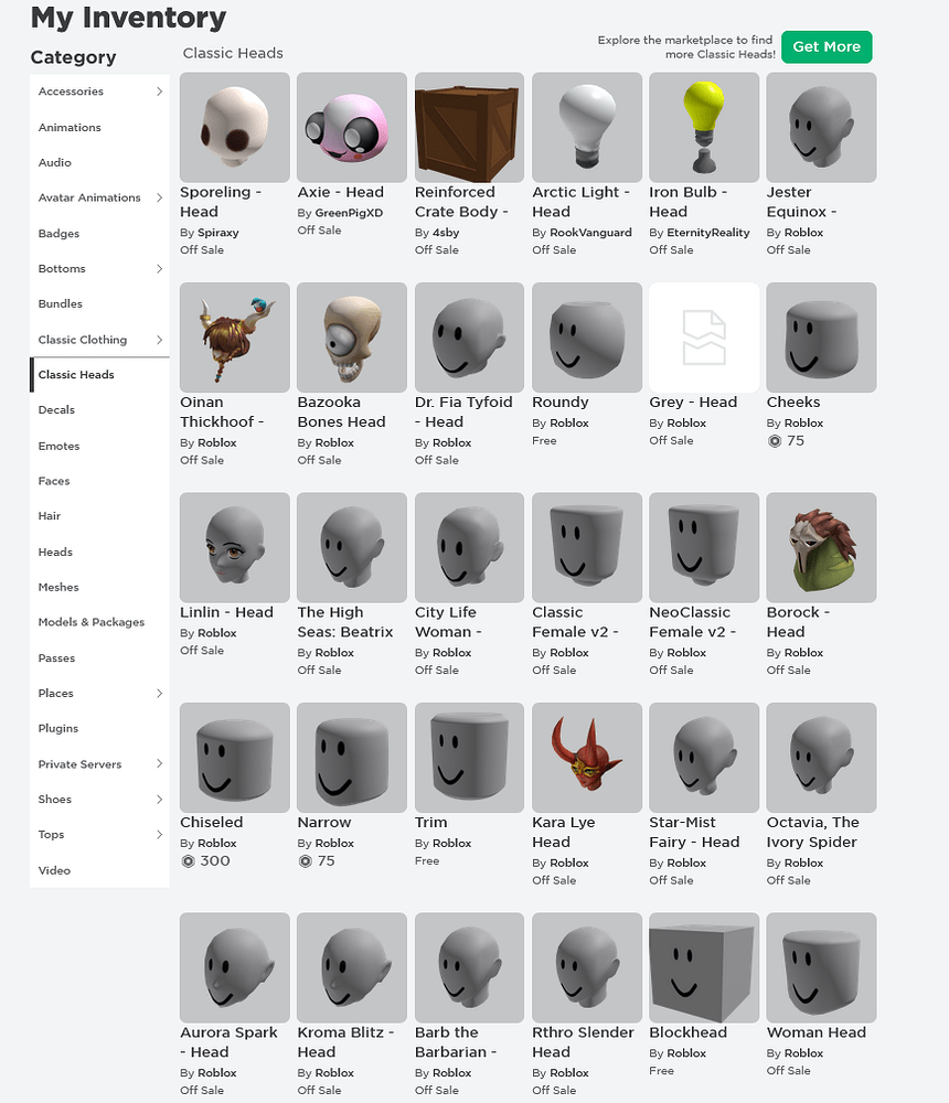 The classic headless head (ID 134082579) disappeared from my inventory