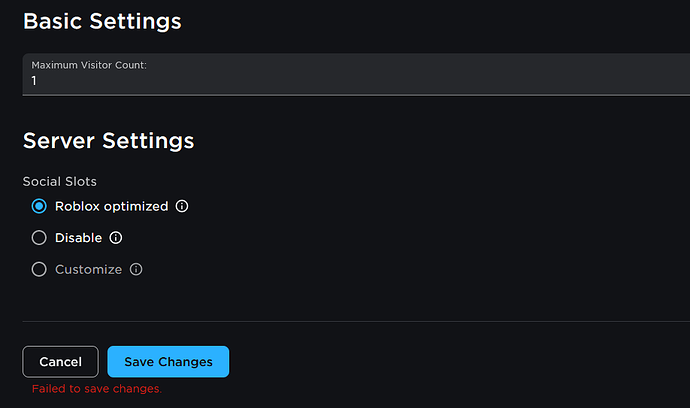 Can't change player count of starter place - Platform Usage Support ...
