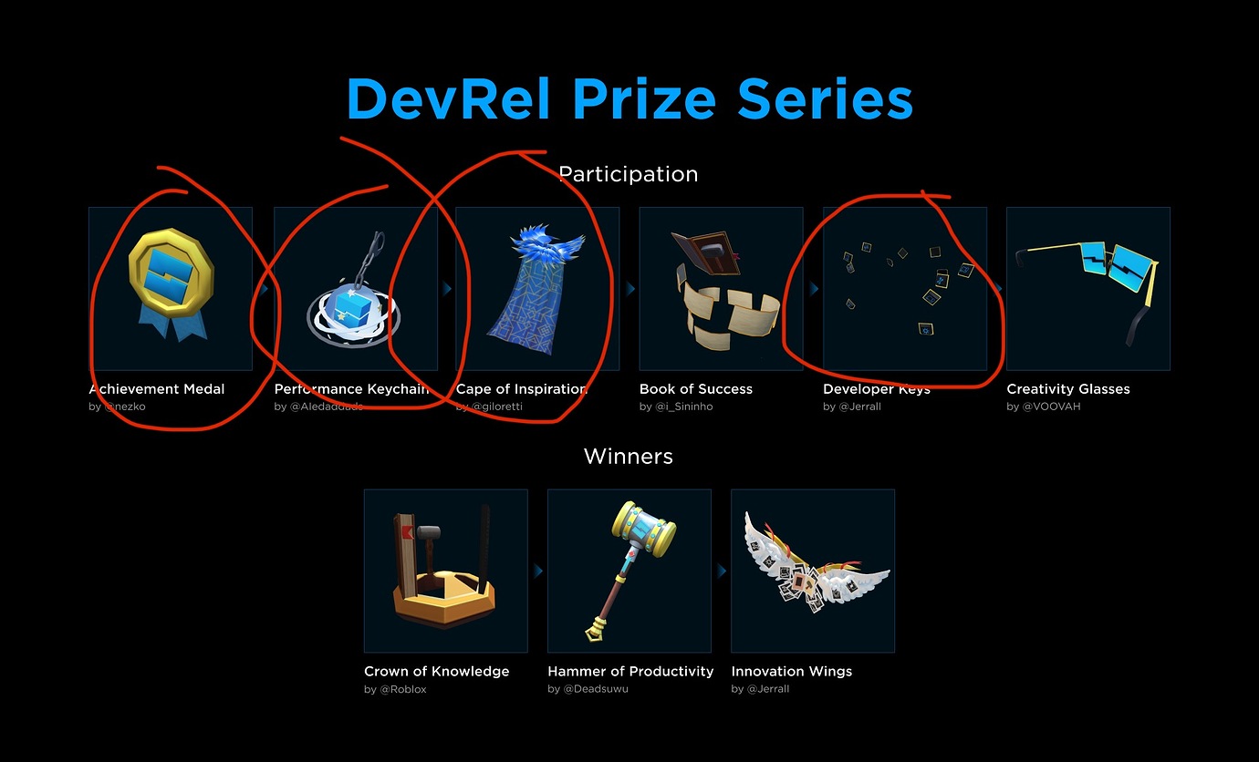 DevRel Items Bug - Forum Bugs - Developer Forum | Roblox