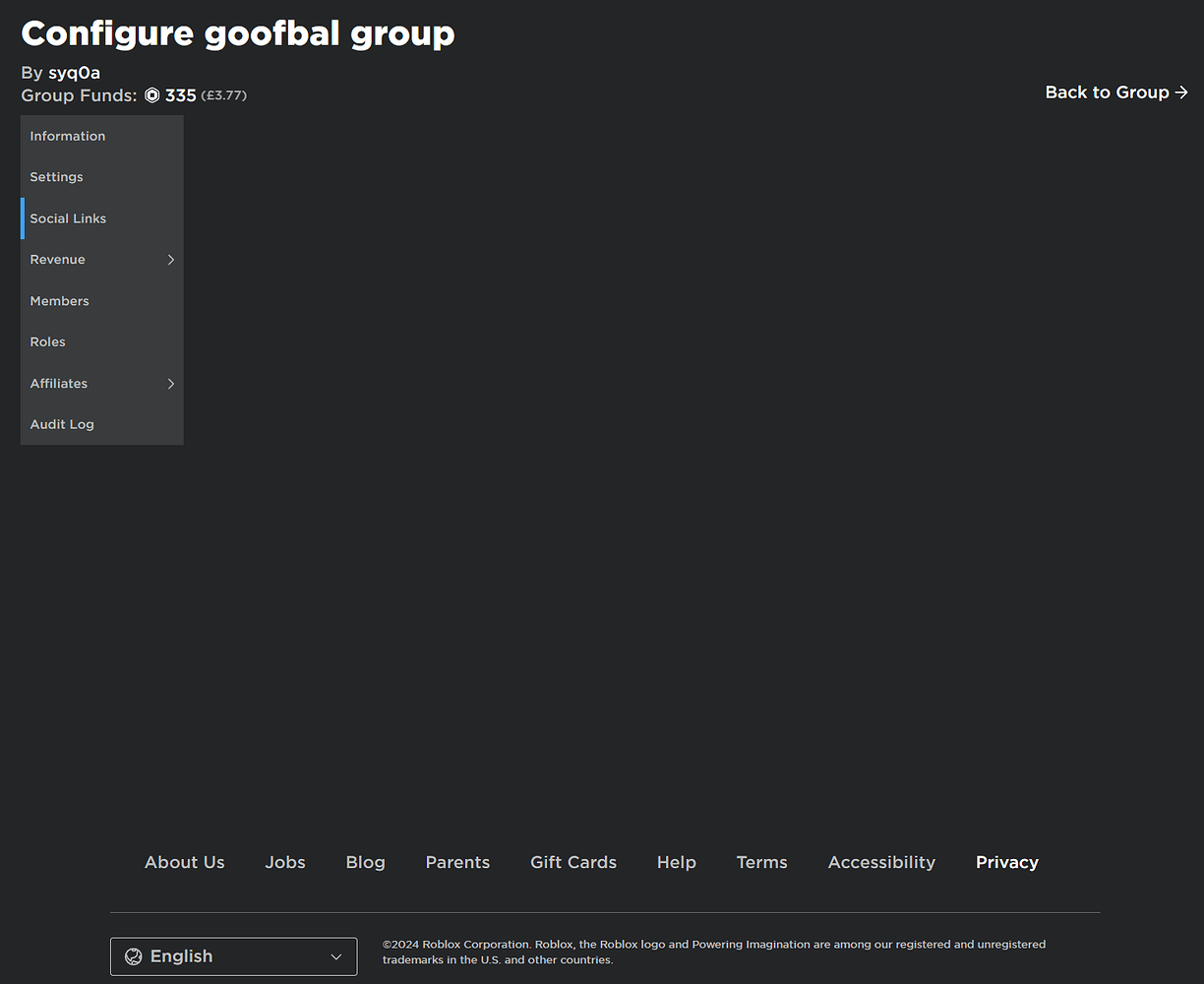 Can't add a social link to my Roblox group - Platform Usage Support ...