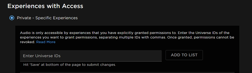 Getting SFX Public - Platform Usage Support - Developer Forum | Roblox