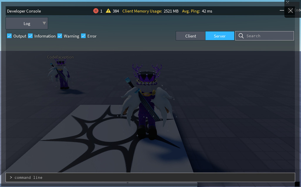 Cant use script executer in developer console during play solo studio
