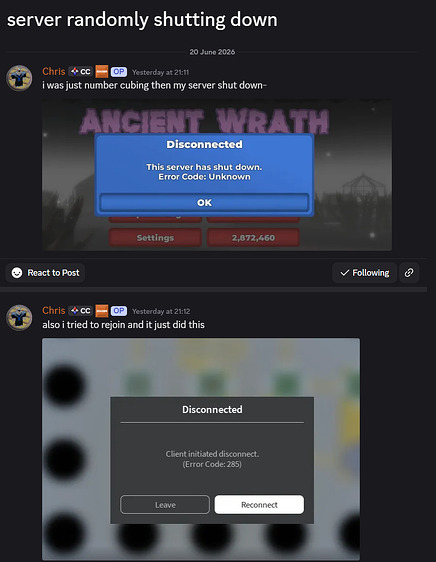 Servers shutting down for "Unknown" reason randomly - Engine Bugs ...