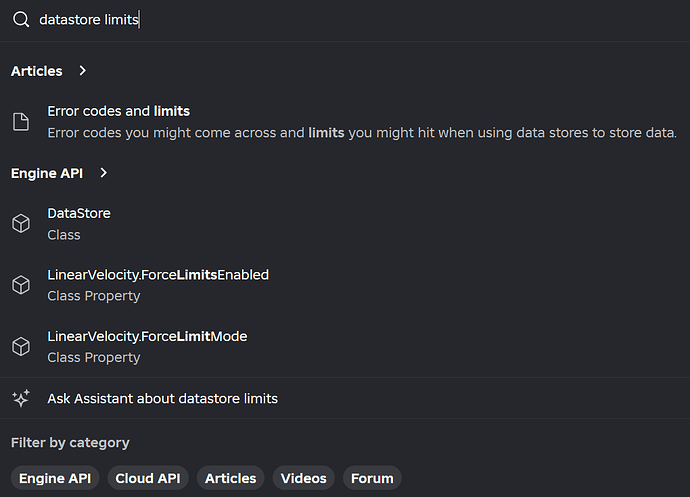 DataStore Search Results - 2