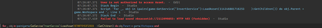 Assets Owned Are Unable To Be Inserted - Studio Bugs - Developer Forum ...