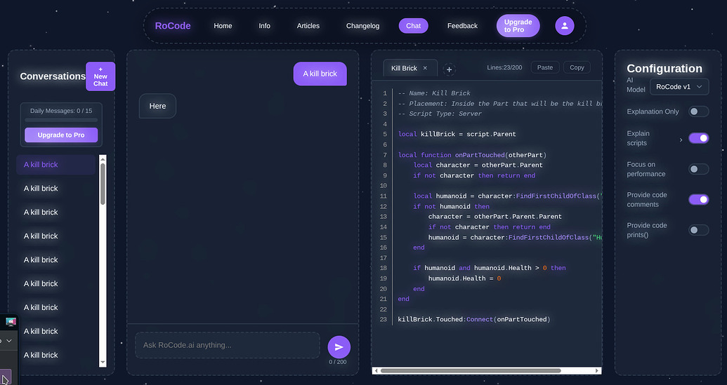 [BETA] RoCode – The AI Coding Assistant built specifically for Luau ...