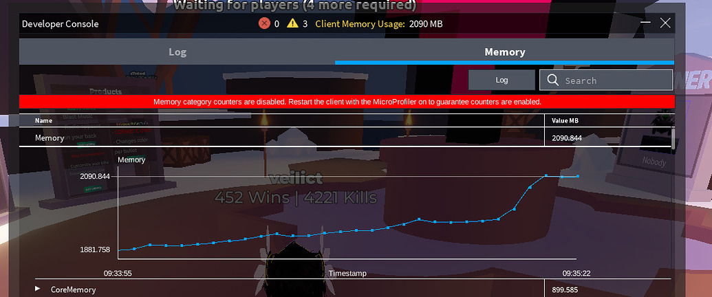 CoreMemory/default having a memory leak even on a baseplate - Engine ...