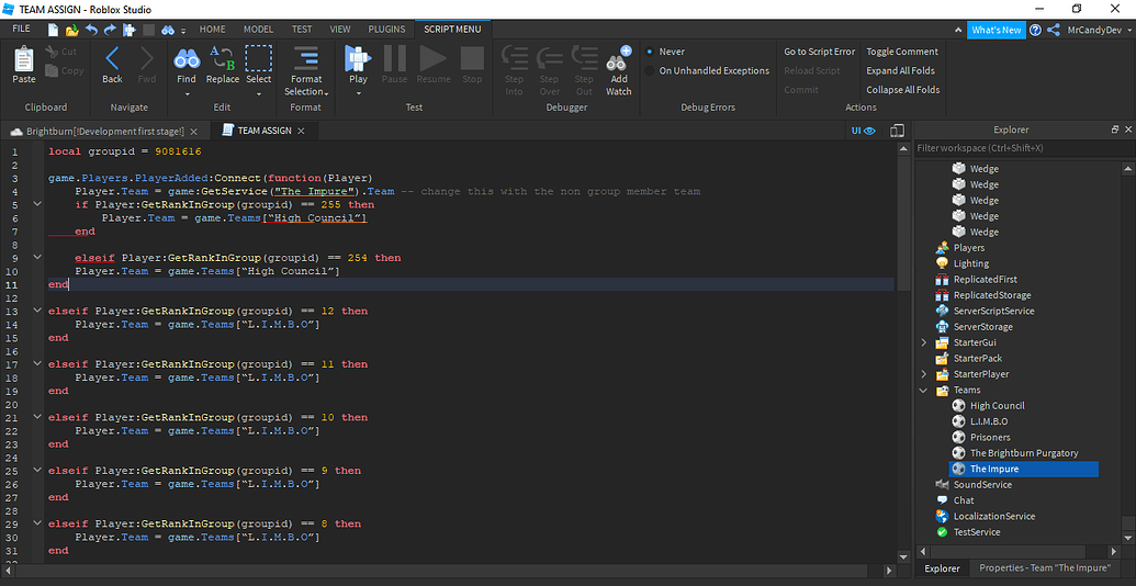 Group Rank For Team Script - Scripting Support - Developer Forum | Roblox