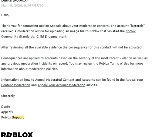 Moderation Issue Leading to False Account Termination and Ignored ...