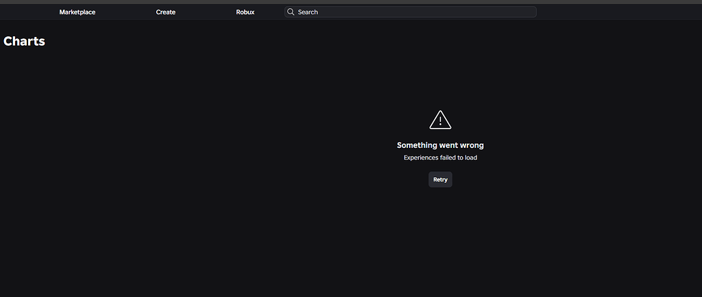 Experiences Failed To Load On Games Charts Page Roblox Application 2 1024x434 
