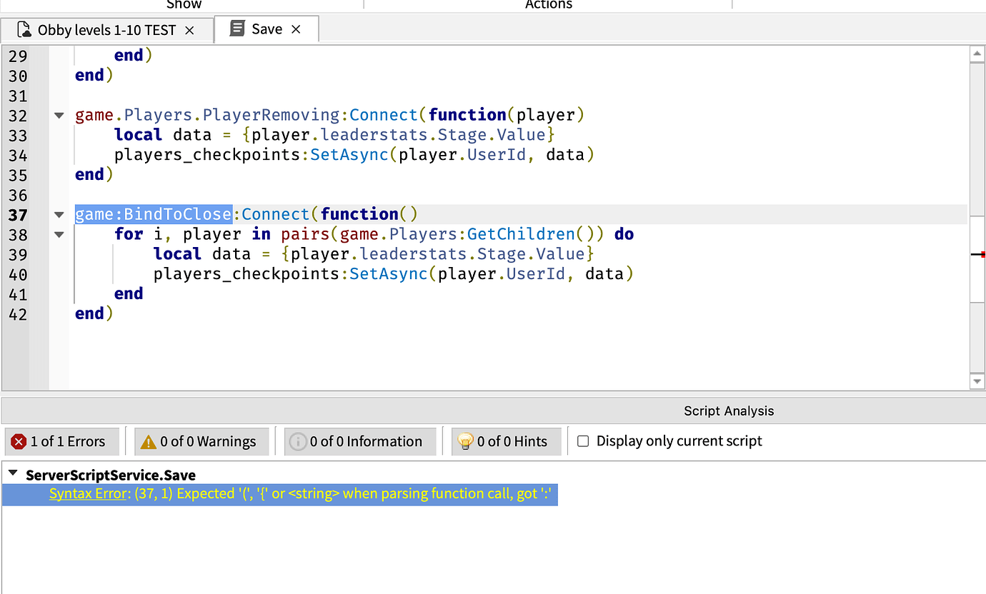Help making obby checkpoints - Scripting Support - Developer Forum | Roblox
