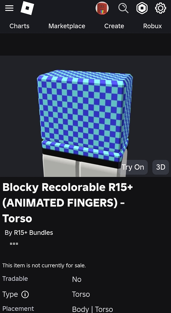 Adaptive R15 Bundles torso icons that are using adaptive animations / R15+ are ...