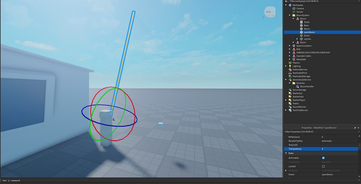 Parking garage boom tweening - Scripting Support - Developer Forum | Roblox