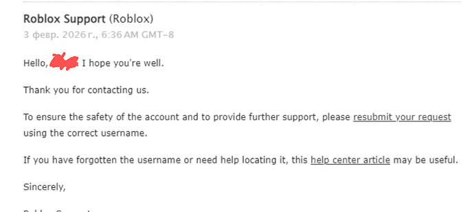 About message from roblox support - Platform Usage Support - Developer ...