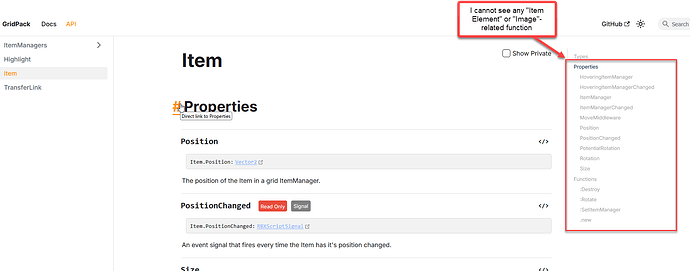item element