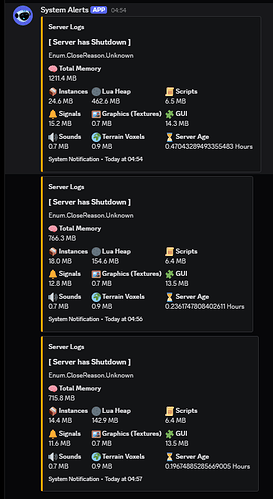 Servers shutting down for "Unknown" reason randomly - Engine Bugs ...