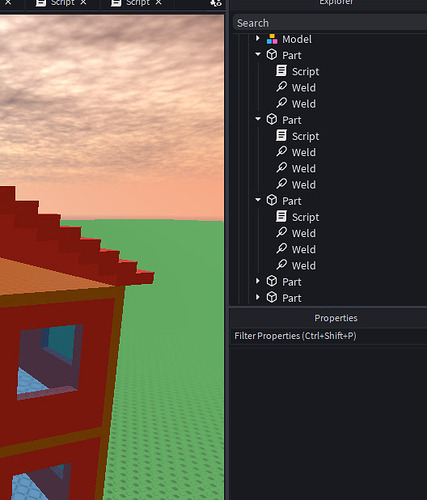 Wird Scripts Weird one - line scripts suddenly appear in nearly all my parts ...