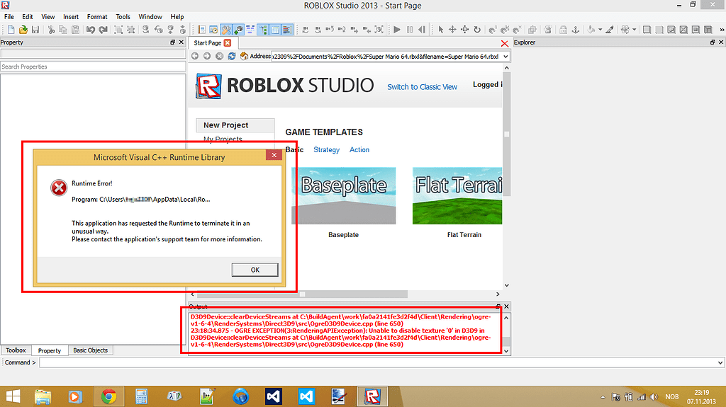 Roblox studio: Runtime error - Studio Bugs - Developer Forum | Roblox