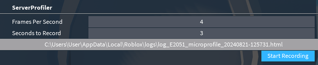 Server microprofiler does not respect "Seconds to Record" option ...