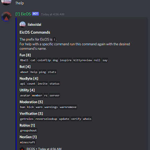 EicOS V3 Commands