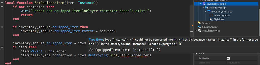 Weird strict type solver warning - Scripting Support - Developer Forum ...