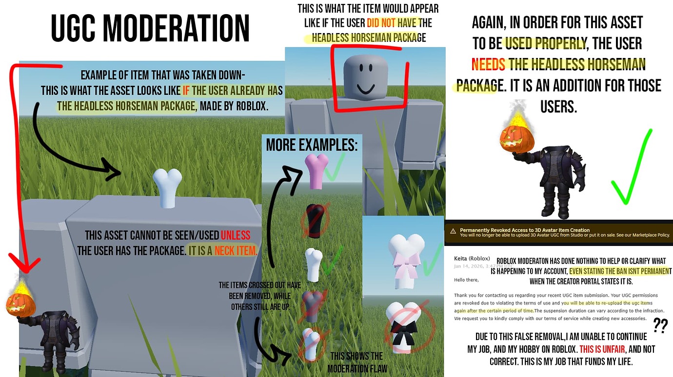 Avatar assets flagged by system and taken down - Catalog Asset Bugs ...