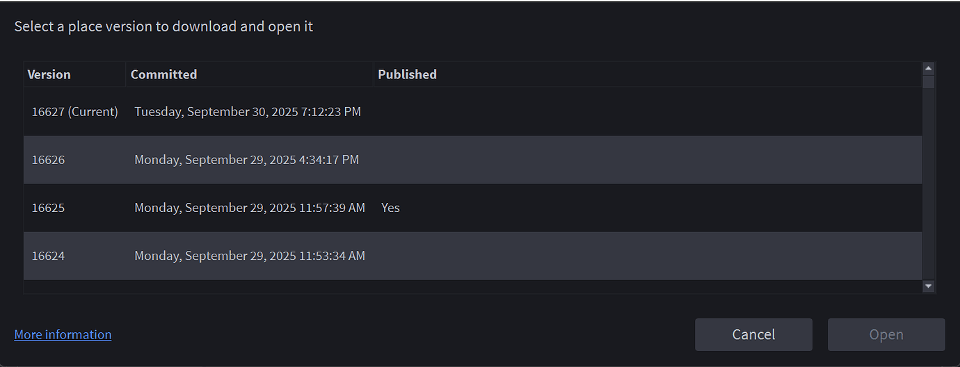 Filtering for version history - Studio Features - Developer Forum | Roblox