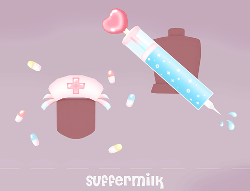 Sugar Pills Nurse Hat and Sweet Heart Syringe