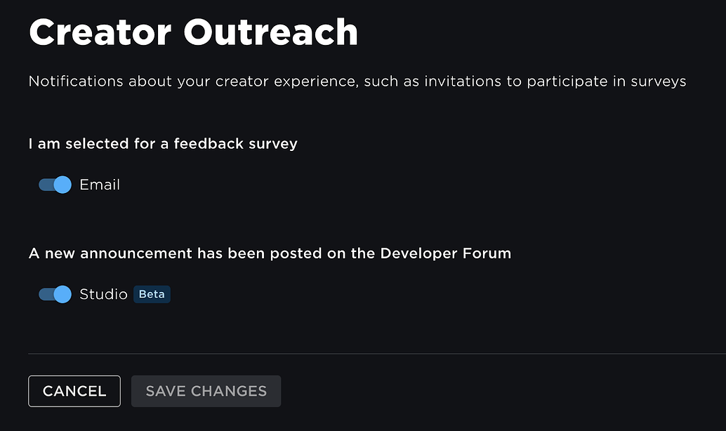 Studio Notification Tray Overhaul [Beta] - Announcements - Developer ...