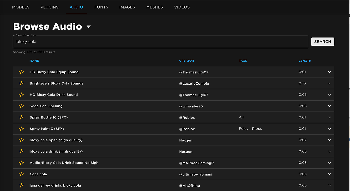 How do I find sounds? - Platform Usage Support - Developer Forum | Roblox