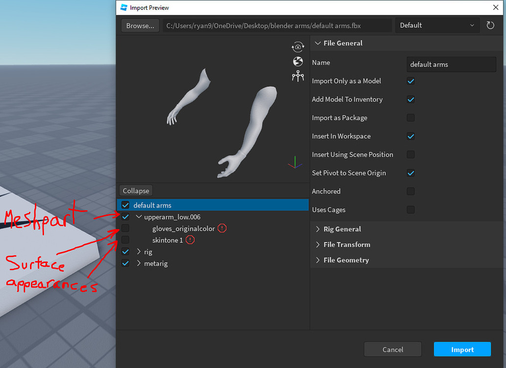 Error importing a model - Building Support - Developer Forum | Roblox
