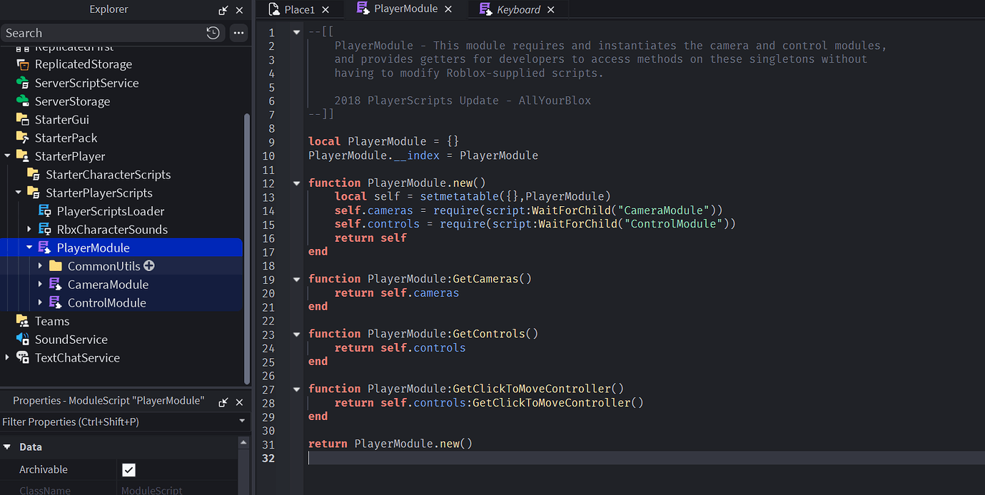 PlayerModule, Player has no working camera - Studio Bugs - Developer ...